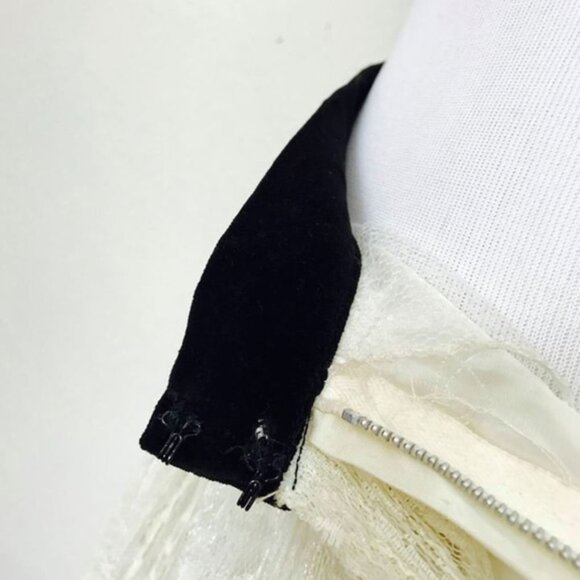 Vintage 1950s Full Circle Midi Skirt Crinoline Off White Lace - Picture 6 of 8